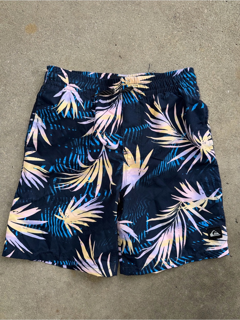 Quiksilver boys Navy Tropical Print Swim Shorts